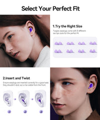 Toapex earplugs ultra-soft silicone with matte finish