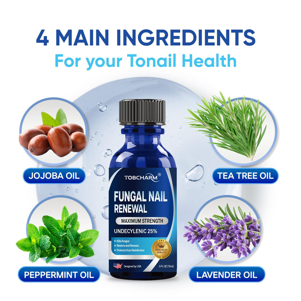Tobcharm toenail application on nail showing topical treatment use.