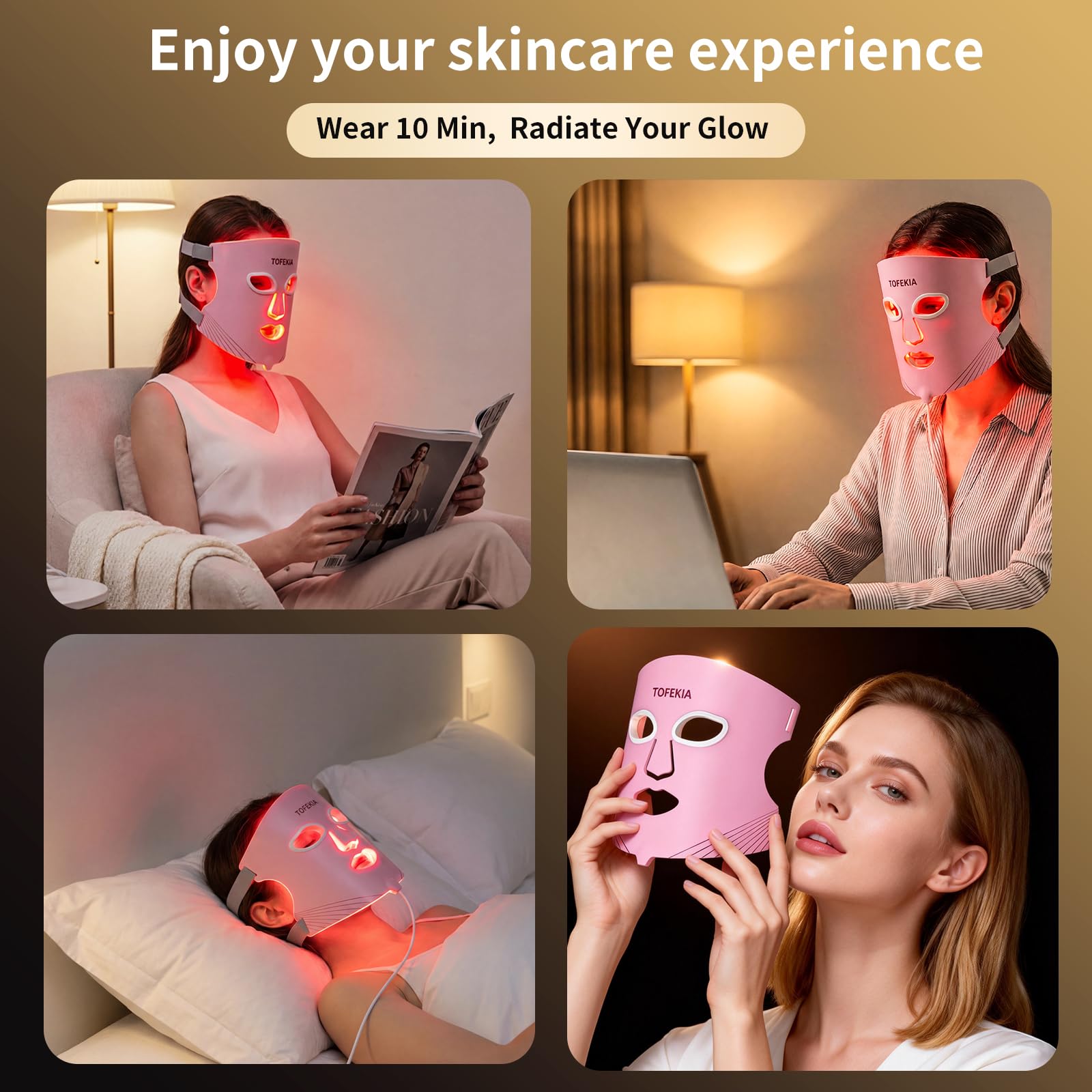 TOFEKIA cordless 2000mAh battery enables portable skincare sessions anywhere.