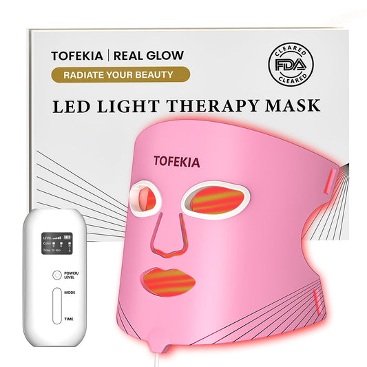 TOFEKIA face mask close-up, convenient at-home skincare for acne and wrinkles.