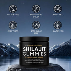 Berry-flavored TOGOLIUN Shilajit Gummies in a resealable pack.