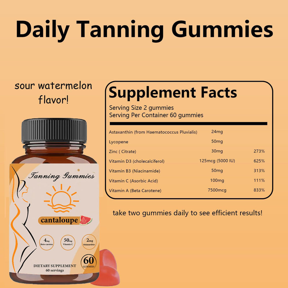TOGOLIUN tanning gummies packaging close-up for quick shelf recognition