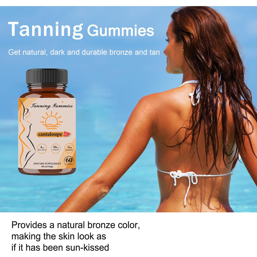 TOGOLIUN tanning gummies texture close-up for soft chew experience