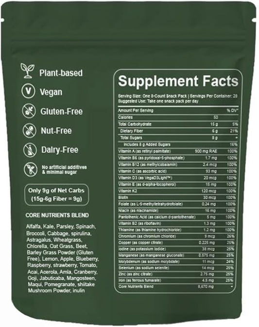 TOGOLIUN Greens Gummies jar label highlighting natural greens blend.
