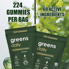 TOGOLIUN Greens Gummies serving on hand, convenient daily dose.