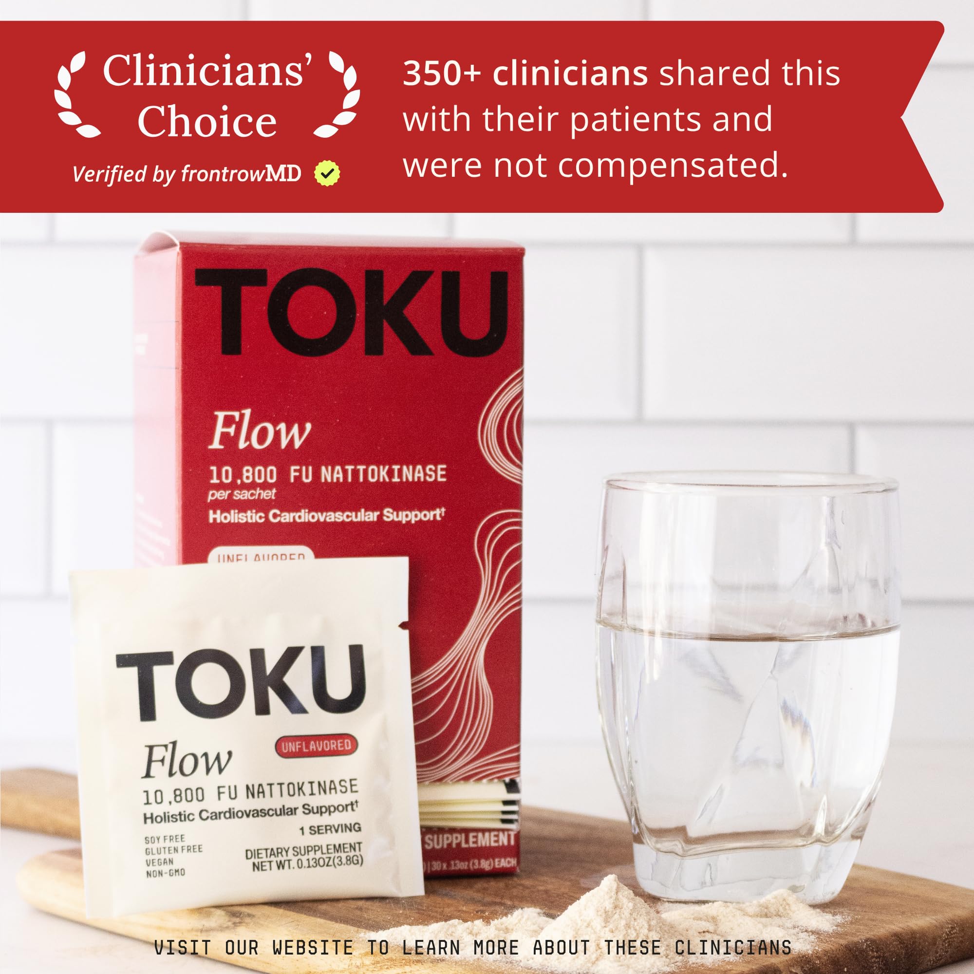 Toku Flow 30-pack sleeve with single-serving sachets.