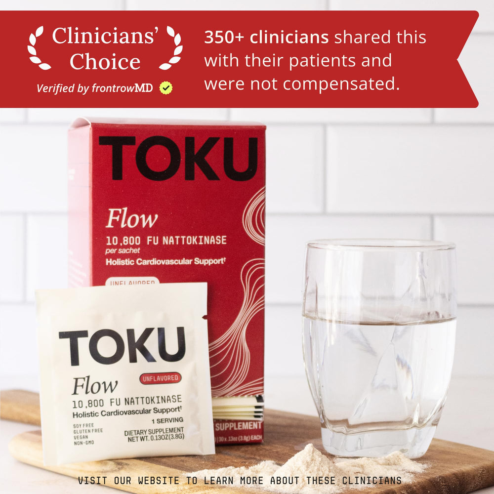 Toku Flow 30-pack sleeve with single-serving sachets.