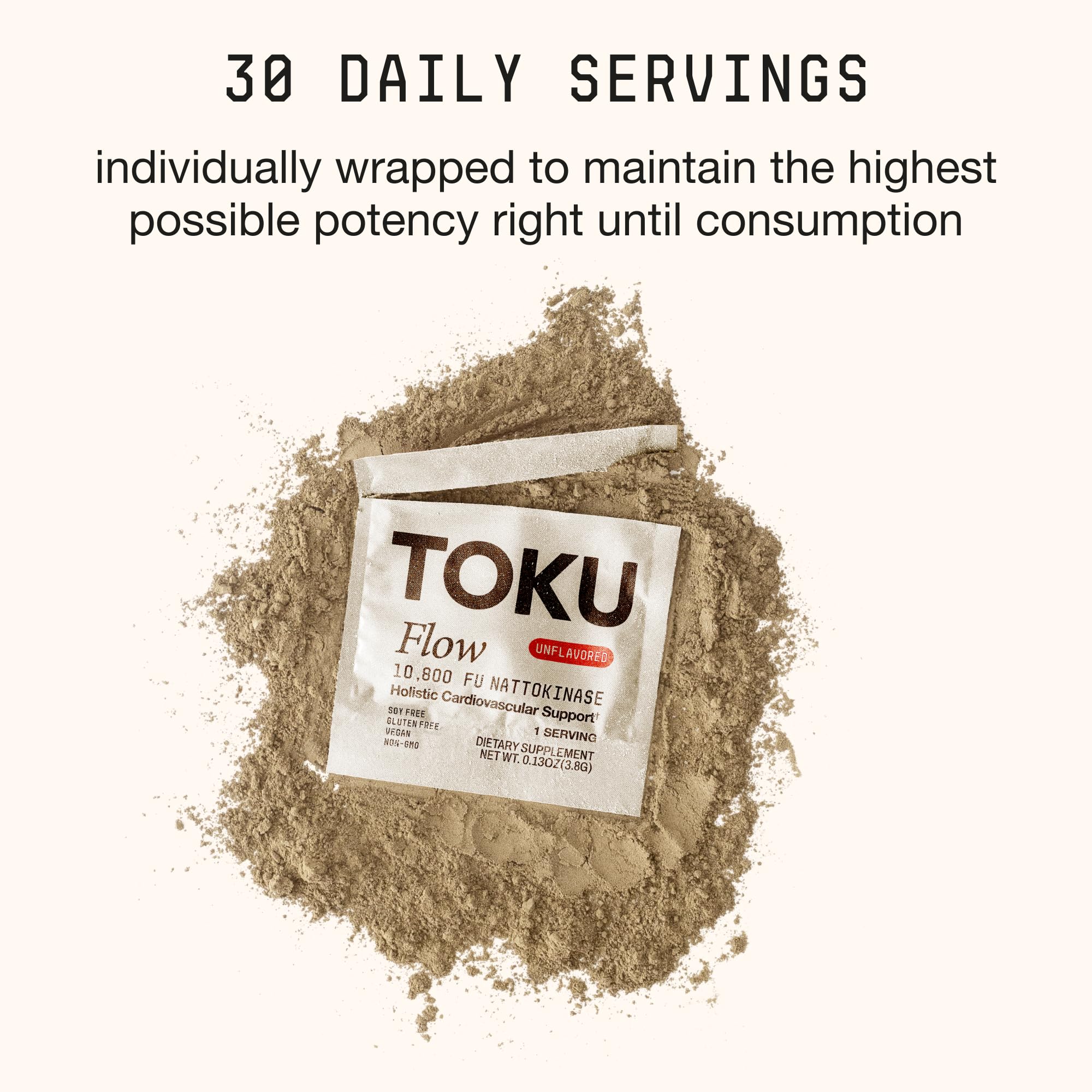 Toku Flow powder being stirred into water for morning ritual.