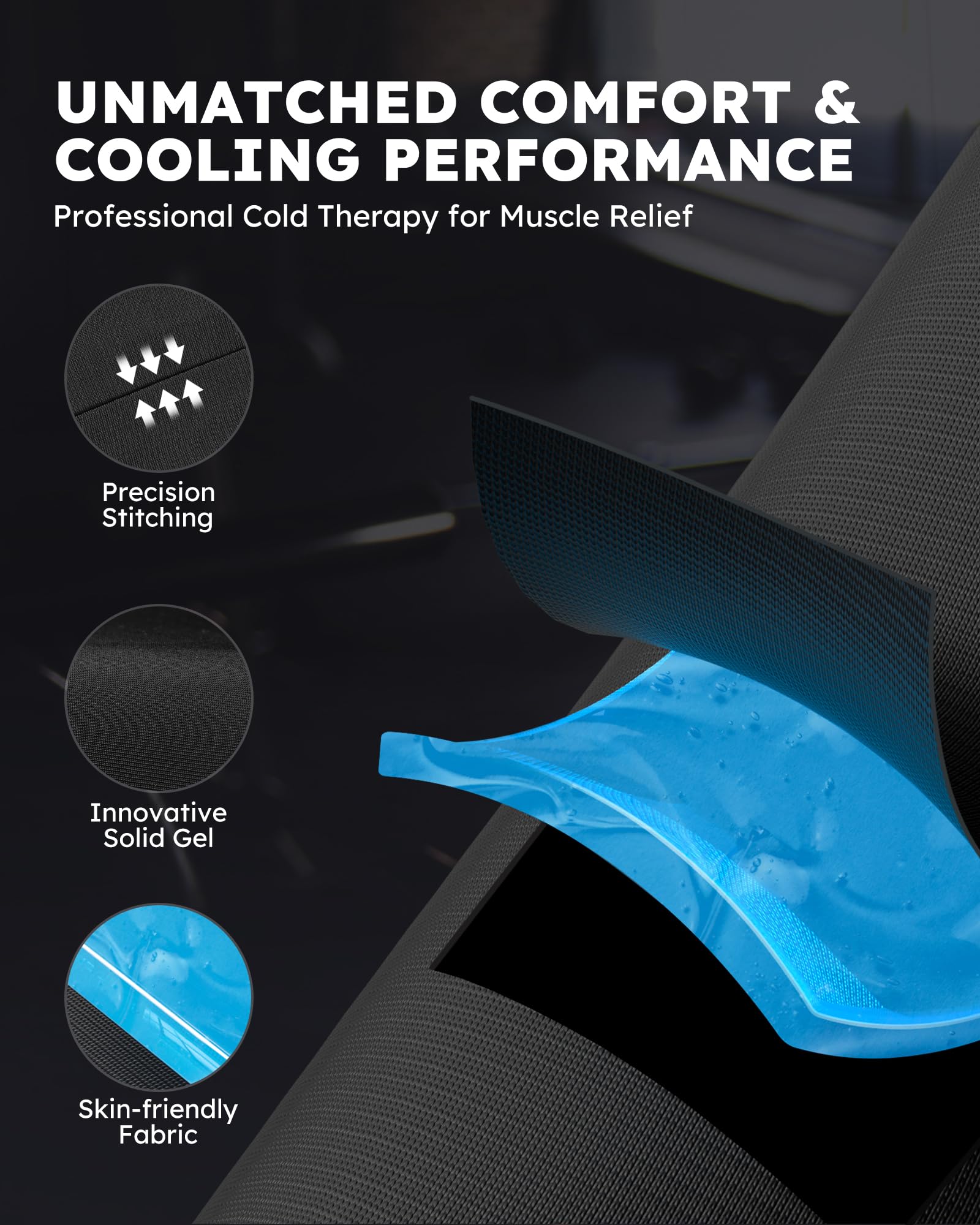 Tolaccea medical-grade gel delivers deep, even cooling for targeted leg relief.