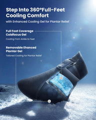 Tolaccea triple-strap Velcro design secures the foot during therapy.