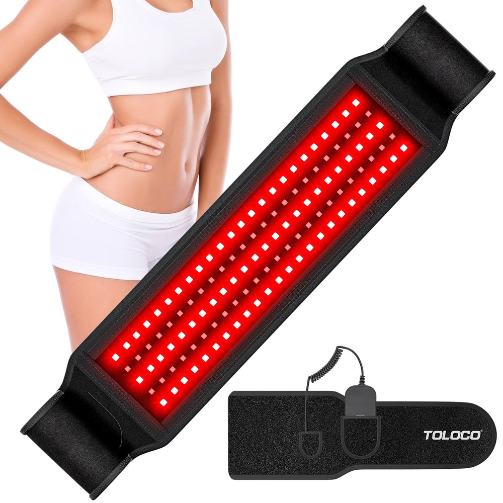 TOLOCO infrared belt with 660nm/850nm LEDs for back and waist relief.