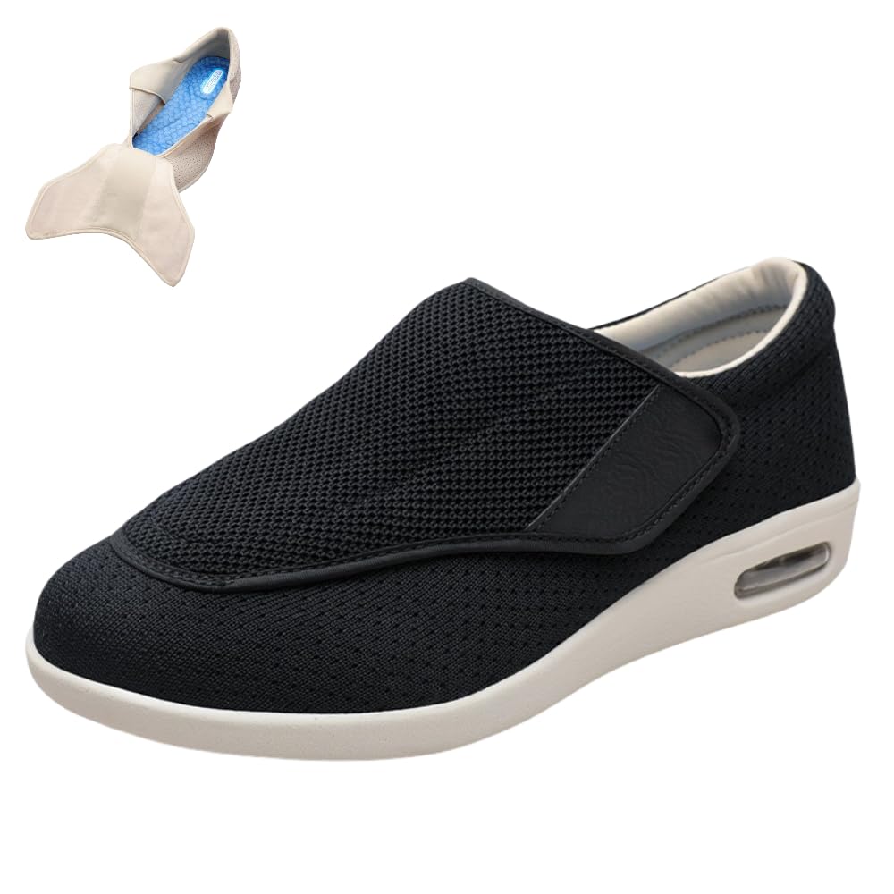 TomnuK diabetic shoes front view with wide toe box for all-day comfort on swollen feet