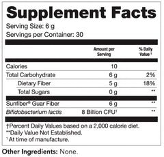 Scoop of Sunfiber GI powder ready to blend into beverages.