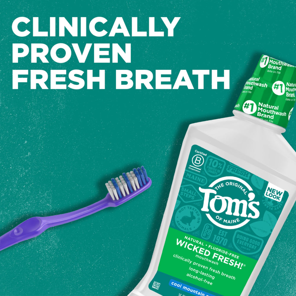 Six-pack box of Tom's of Maine Wicked Fresh mouthwash