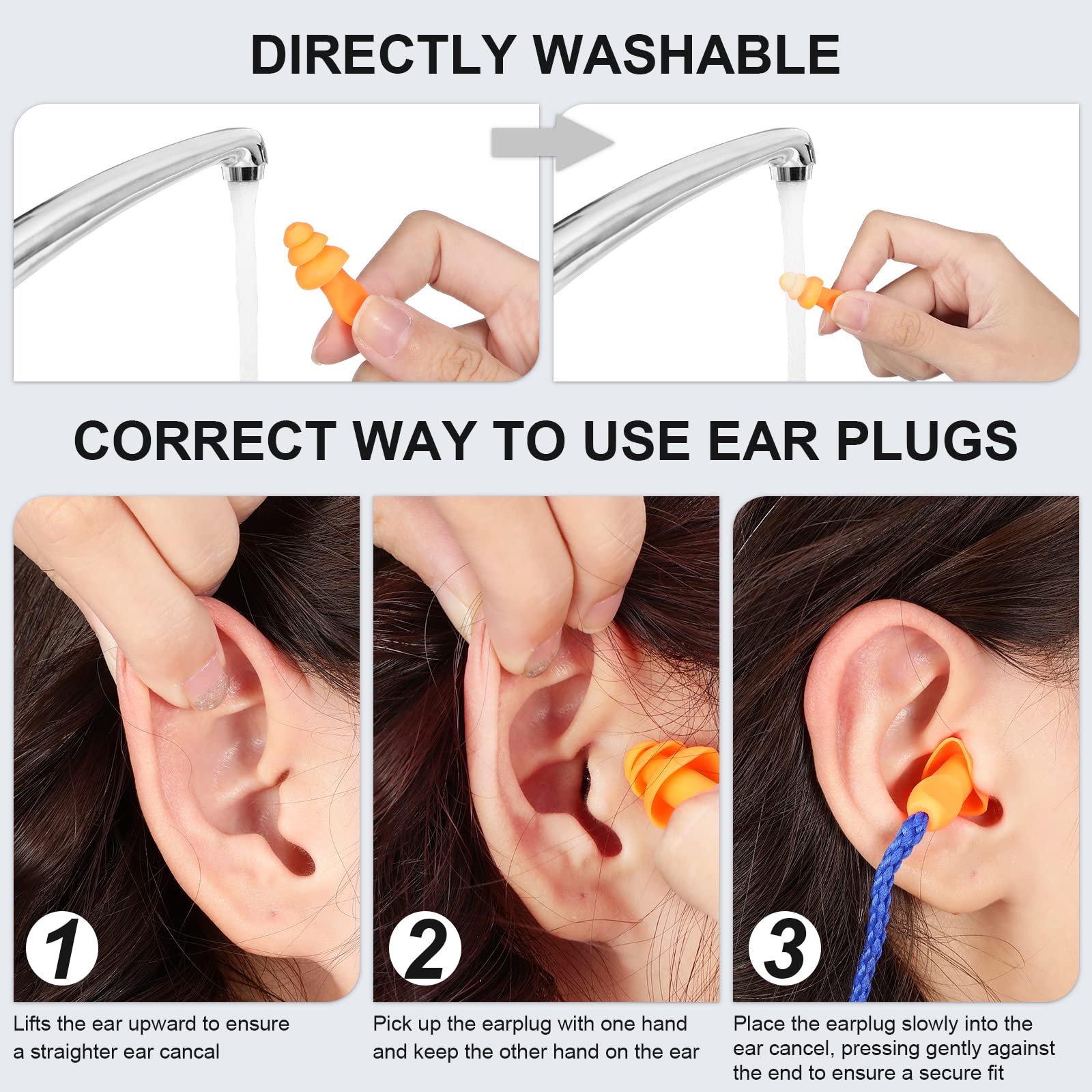 Tondiamo silicone ear plugs provide noise reduction for work or sleep.