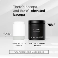 Toniiq bacosides close-up emphasizing high bacoside content for robust formula.