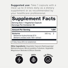 Toniiq Berberine HCl 97% purity capsules emphasize high quality and consistency