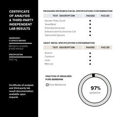 Toniiq Berberine HCl GMP-certified facility logo communicates strict standards