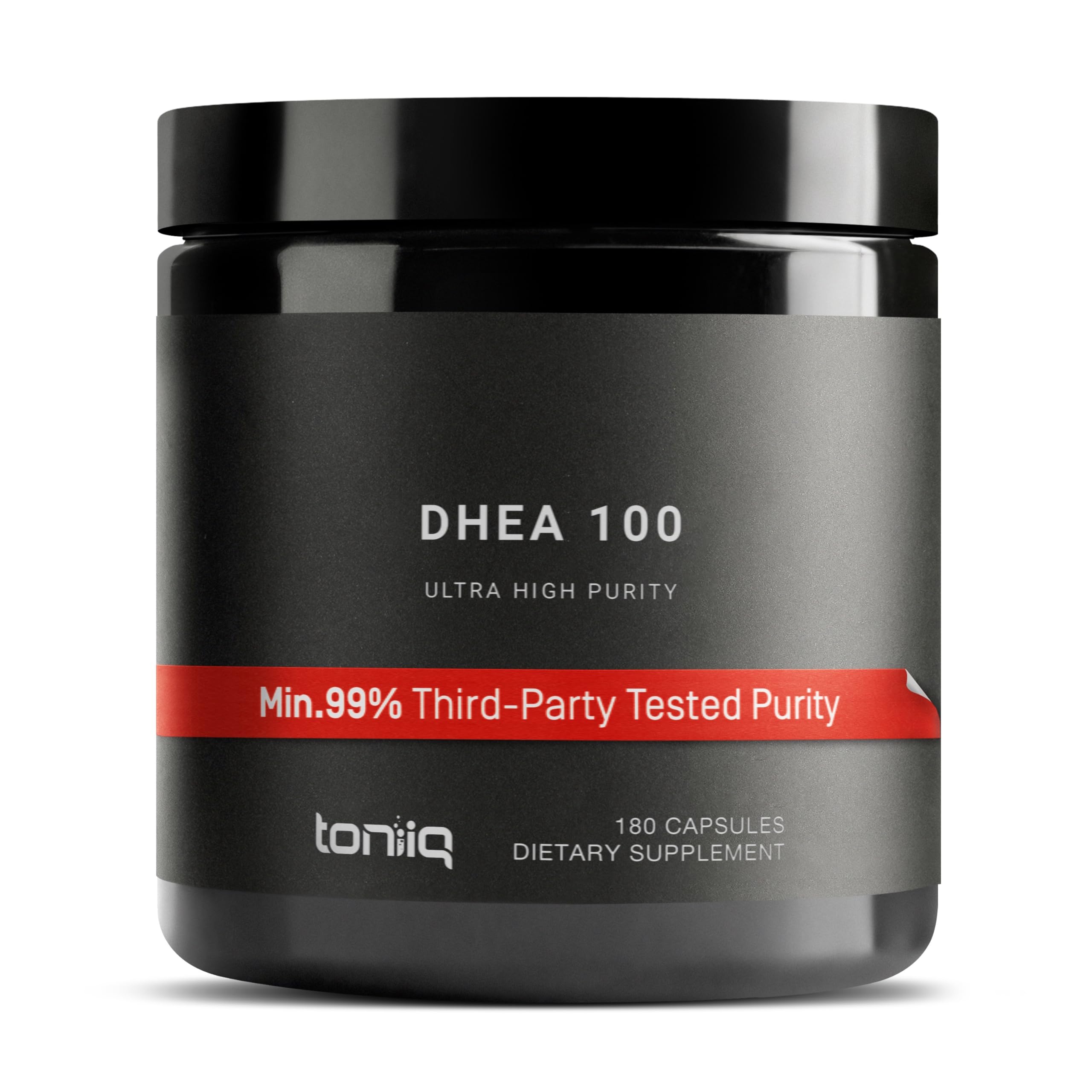 Toniiq DHEA 100mg bottle front view highlighting high-purity formula