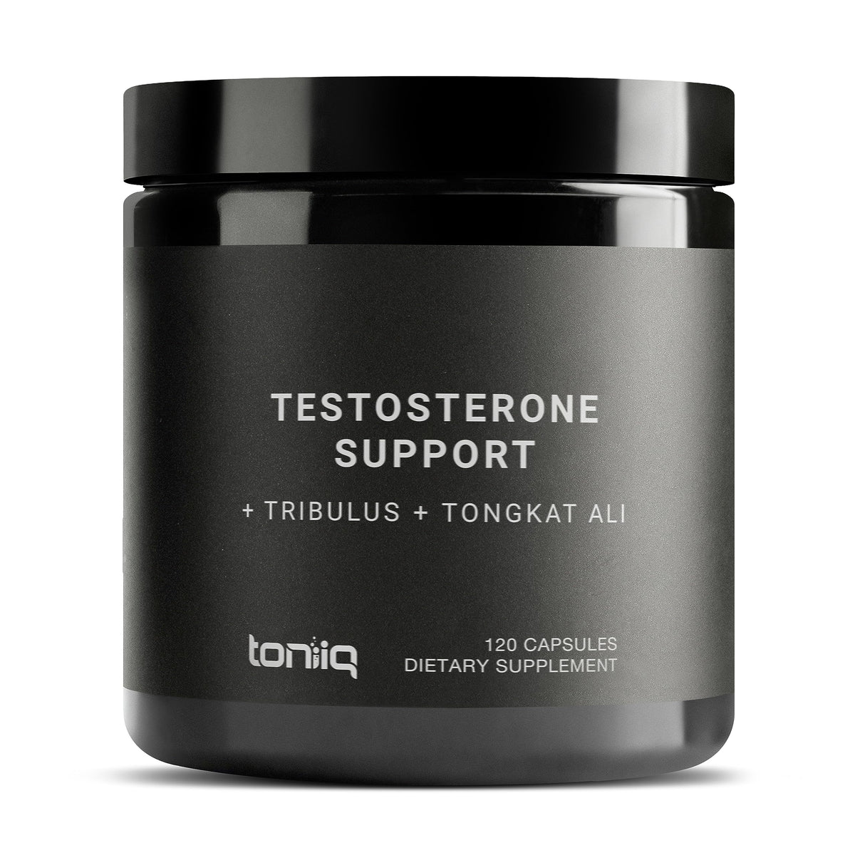 Toniiq Elite T Formula bottle closeup showing premium packaging for serious athletes.