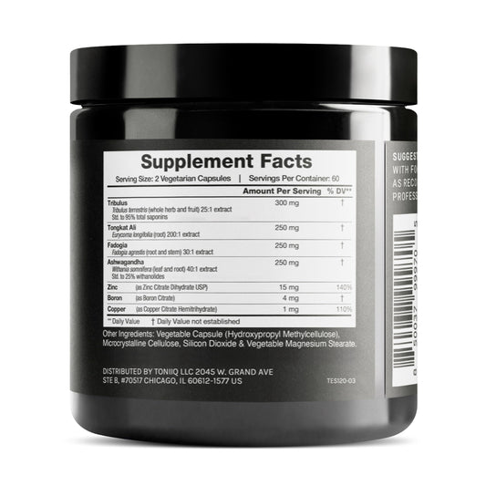 Toniiq Elite T Formula capsules ready for daily use and easy dosing.