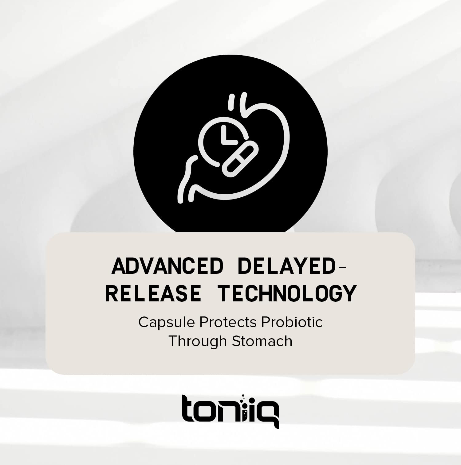 Toniiq extended-release capsules depicted for steady release