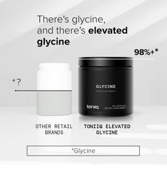 Toniiq Glycine capsules arranged for easy daily dosing.