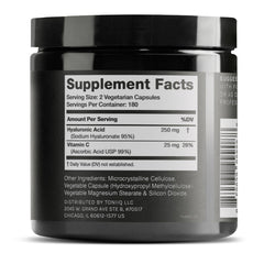 Toniiq HA capsules inside showcase compact daily dosing for convenience.