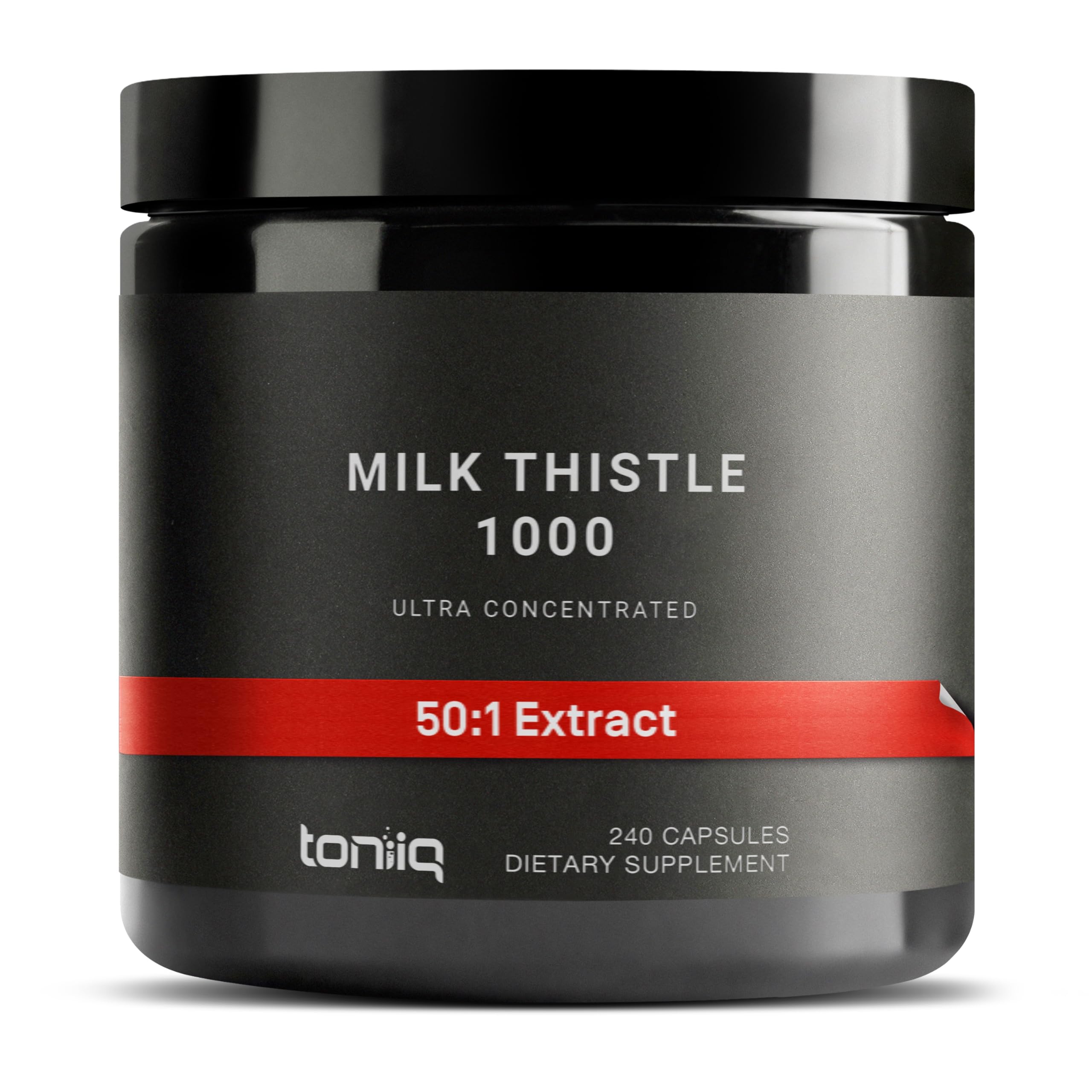 Toniiq Milk Thistle bottle front shows premium extract for daily wellness