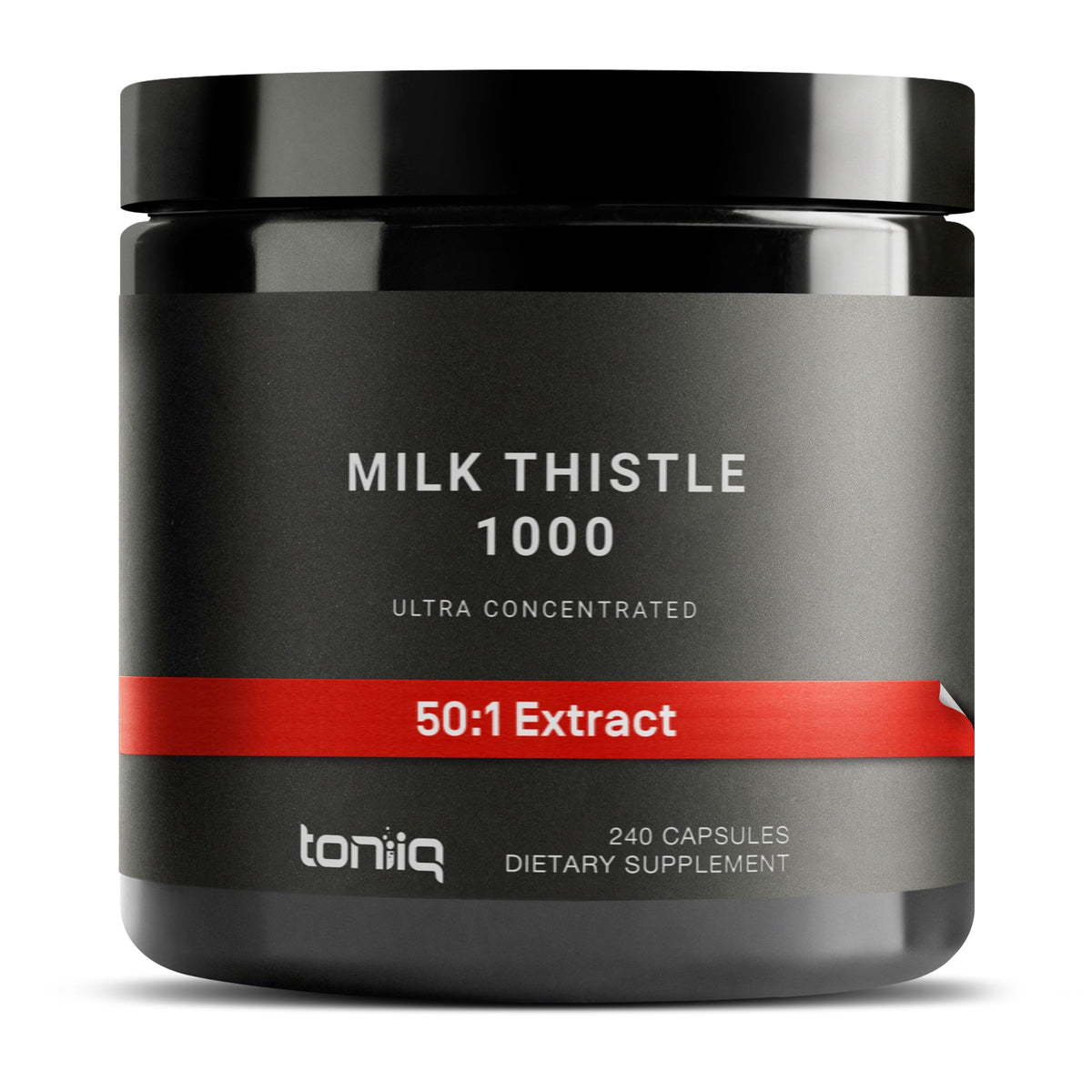 Toniiq Milk Thistle bottle front shows premium extract for daily wellness