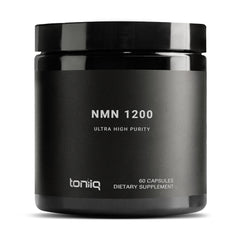 Toniiq NMN 1200mg bottle front showing premium stabilized NMN