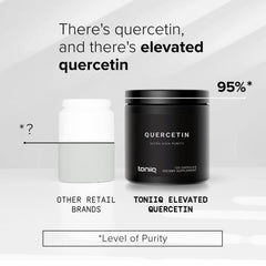 Toniiq Quercetin bottle on desk for everyday wellness use