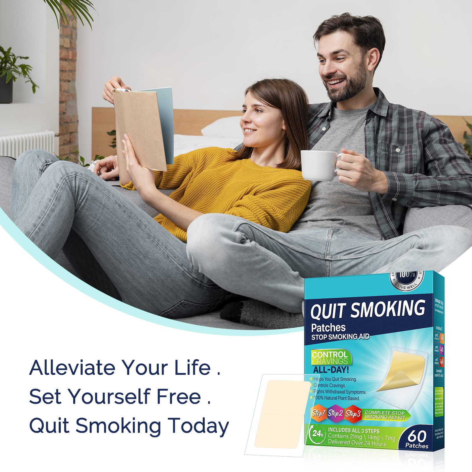 Tooffi Quit Smoking Patch applied to skin for discreet daily use