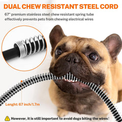 Toozey chew-resistant cord design protects against pet nibbling.