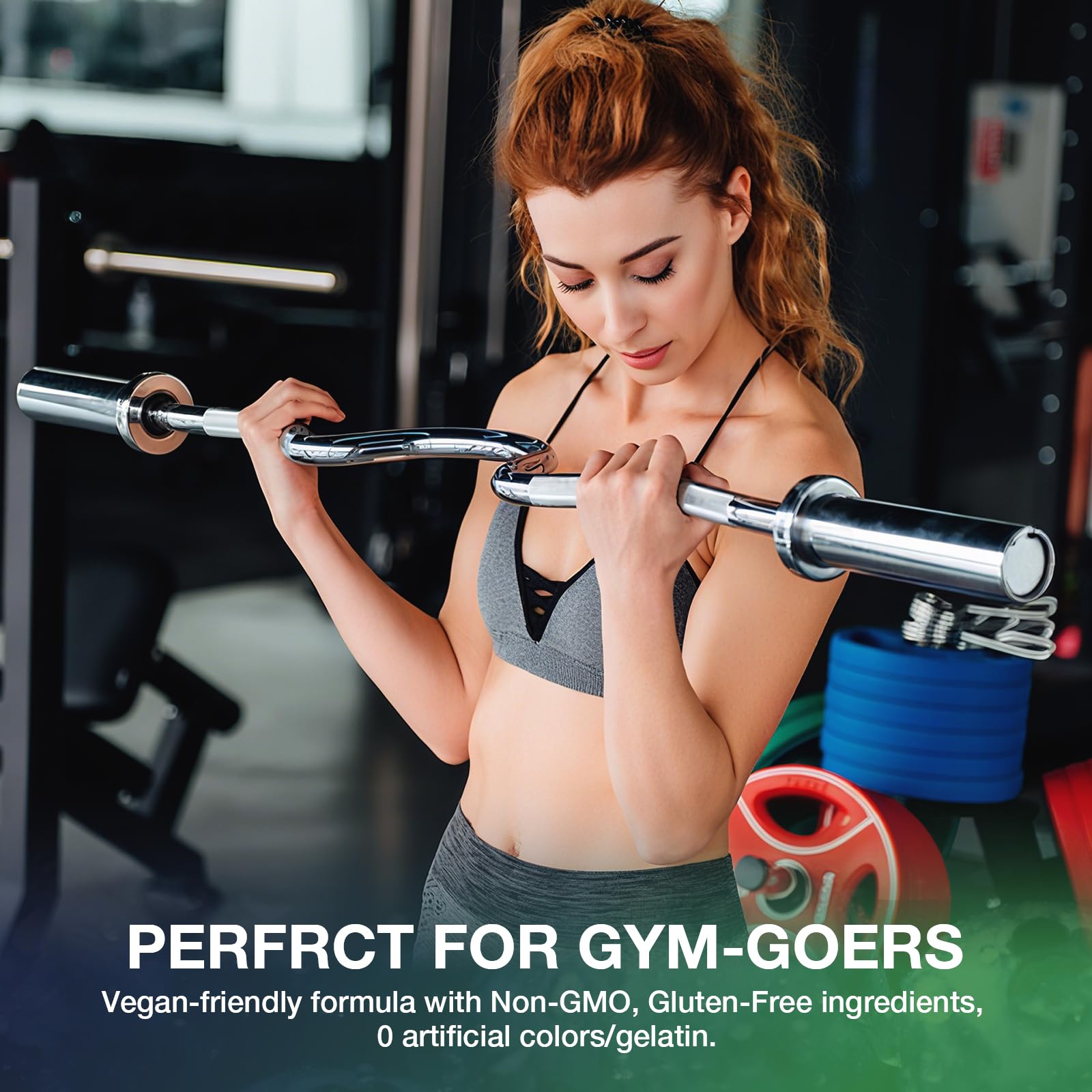 TOPCAPAK Creatine Gummies serving image highlights 5g per serving for performance support.