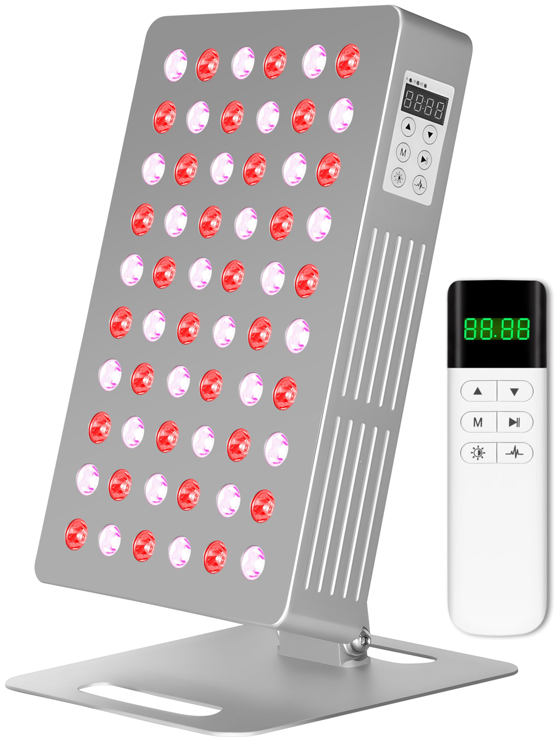 Topcupro red light panel on face promoting skin vitality and relaxation.