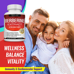Toplux Berberine purity 97% emphasis suggests potency.
