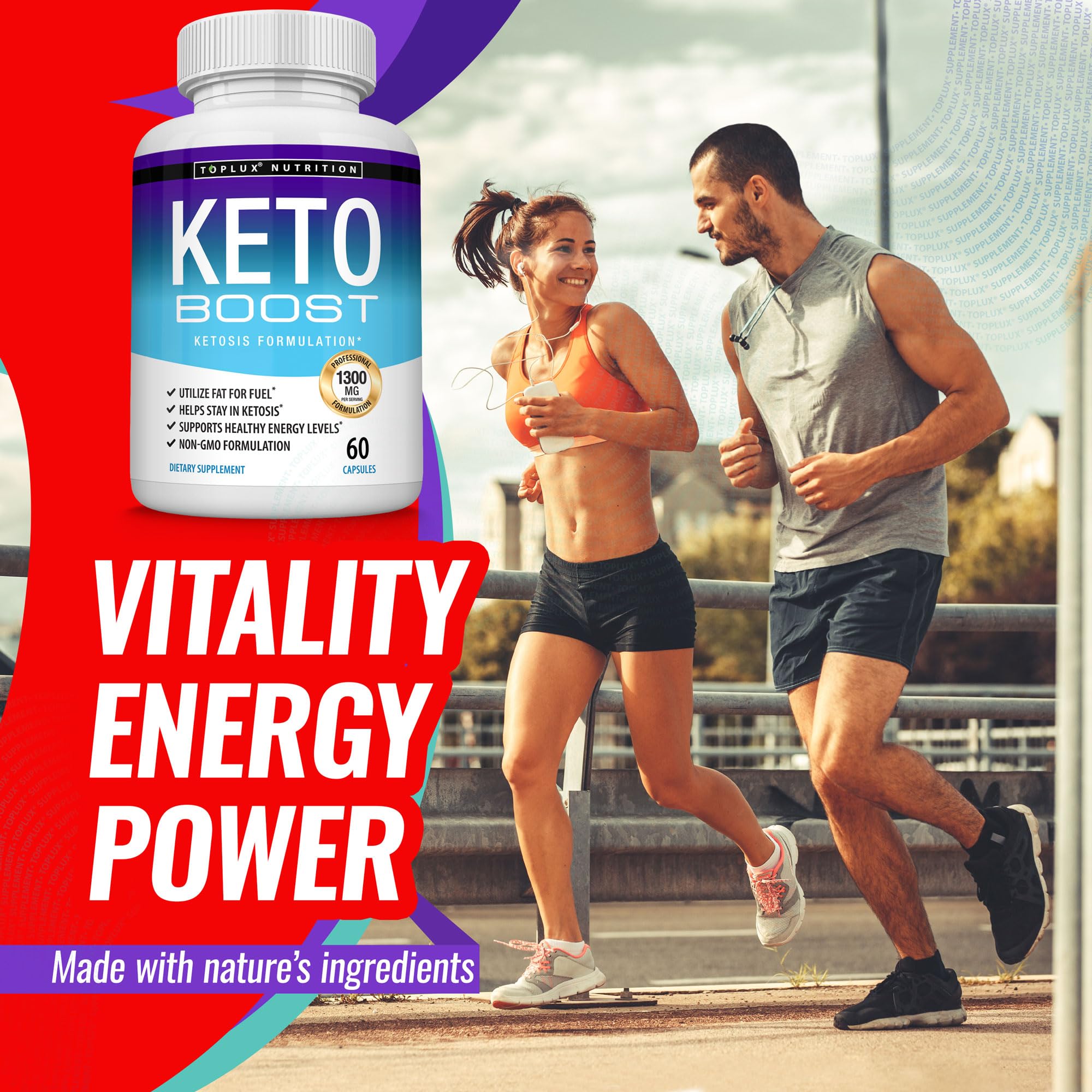 Toplux Keto Boost lifestyle plan imagery suggesting a keto-friendly routine.