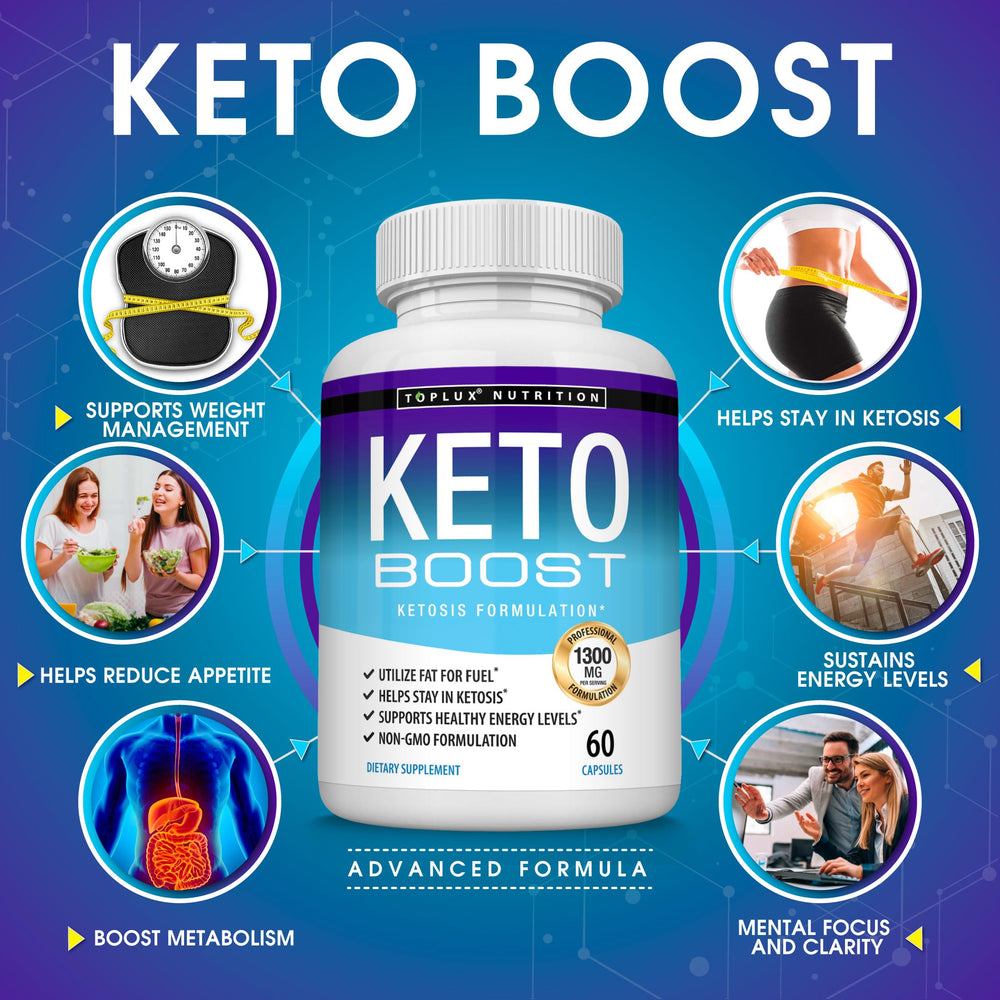 Toplux Keto Boost bottle packaging conveying trusted USA-made quality.