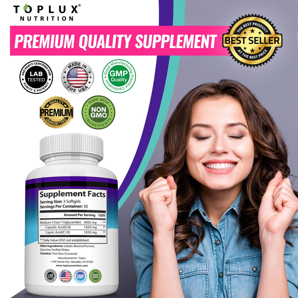 Toplux Keto MCT bottle tucked in a drawer for everyday wellness access.