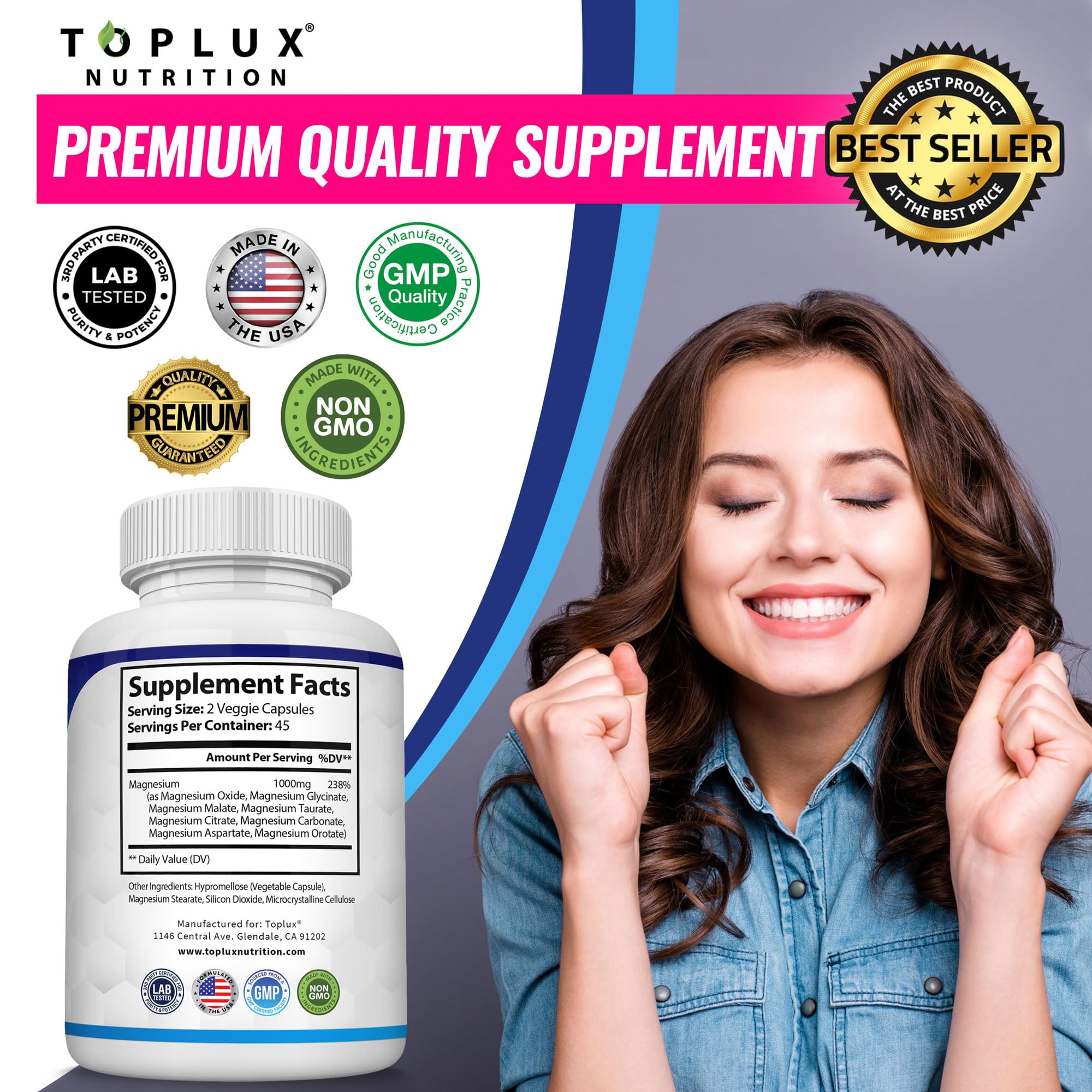 Toplux Magnesium Complex on a workout setup supporting recovery and energy
