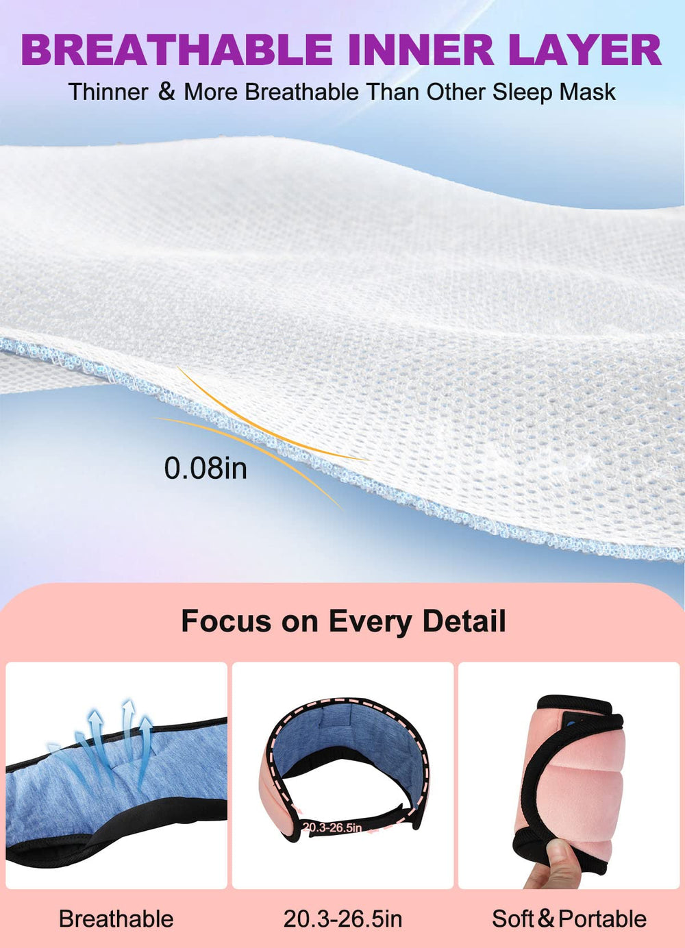 TOPOINT light-blocking eye mask showing nose-area light seal