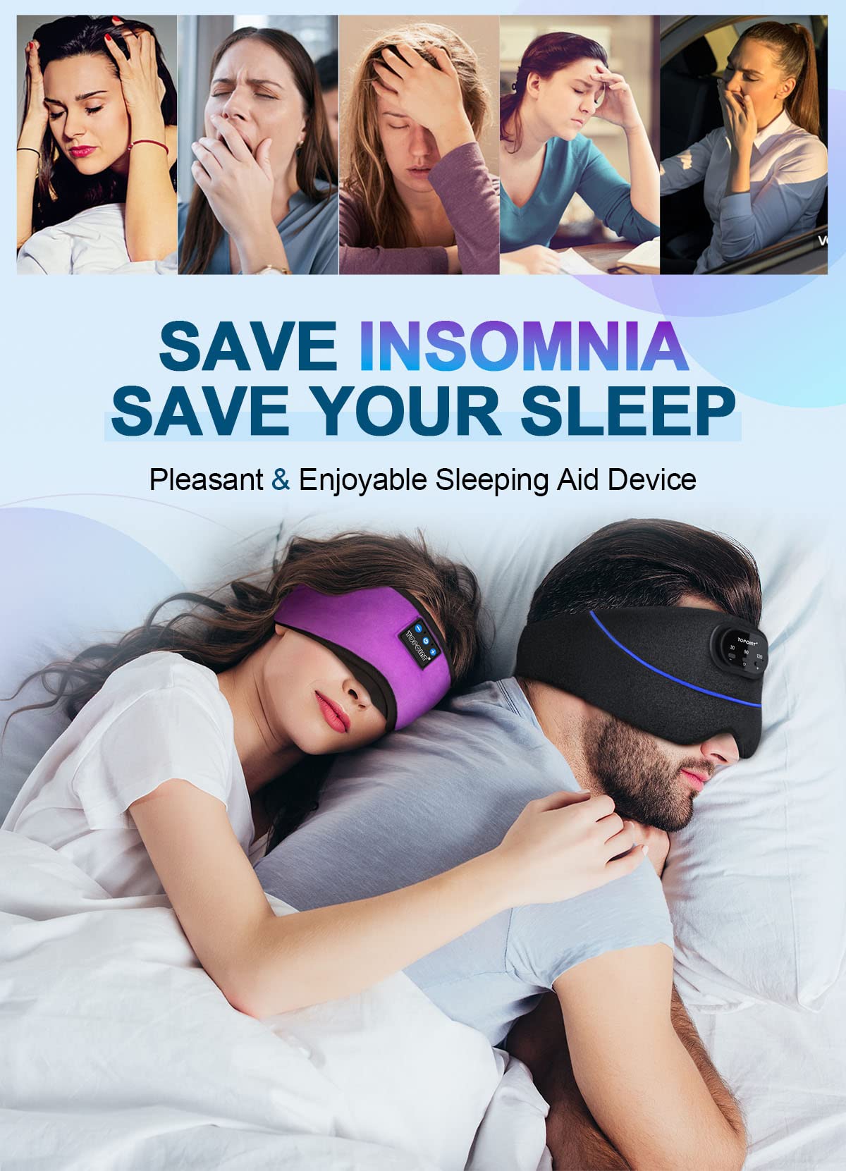 TOPOINT sleep mask is travel-friendly for on-the-go rest.