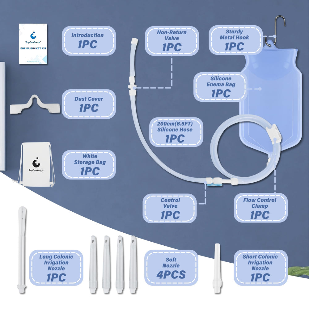 TopQuaFocus enema kit enables versatile cleaning routines at home.