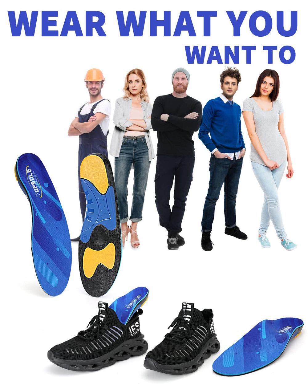 TOPSOLE arch-support insole with multi-layer cushioning for comfort