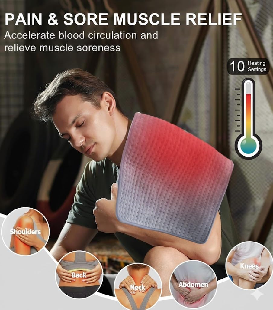 TOPSOSO heating pad with digital controller for precise temperature control.