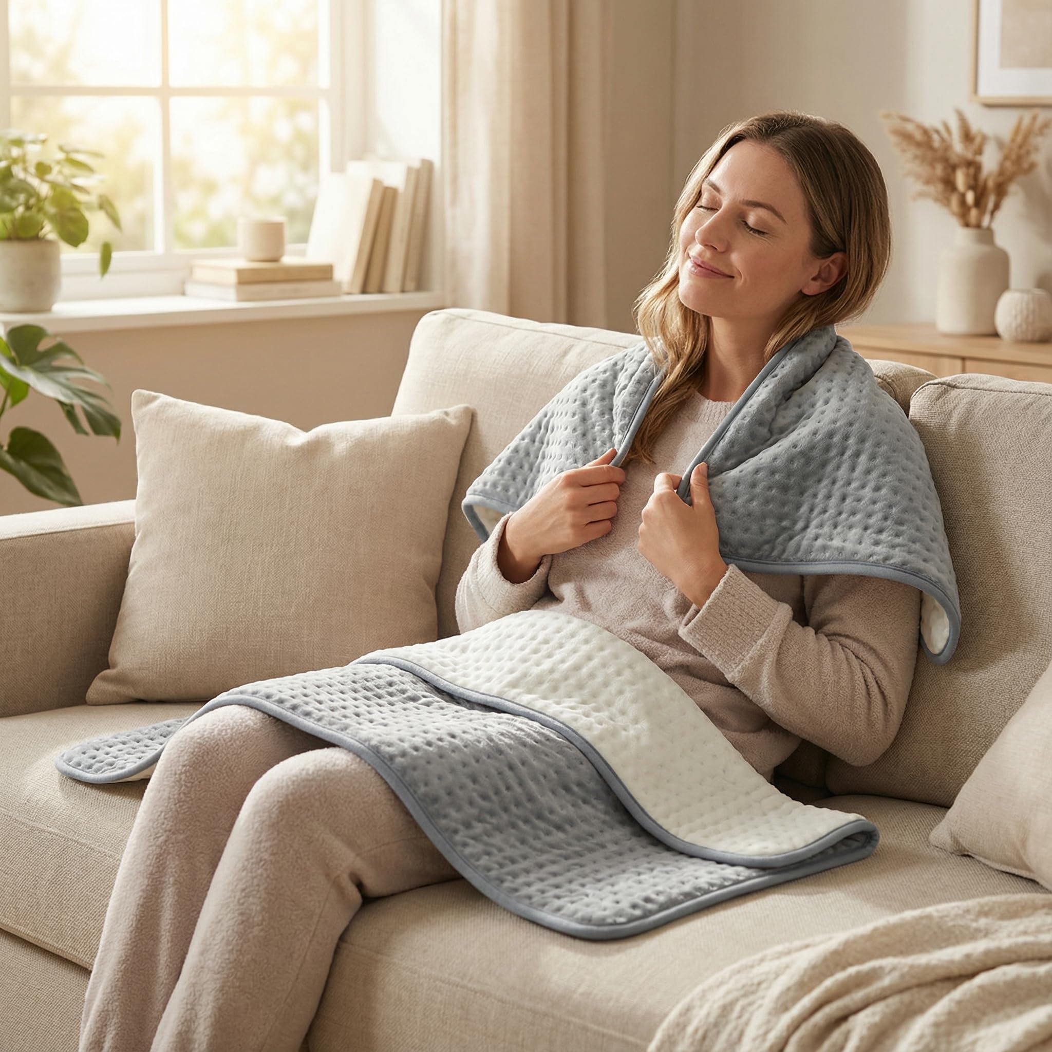 TOPSOSO fast-heating pad with real-time temperature sensor for steady warmth.