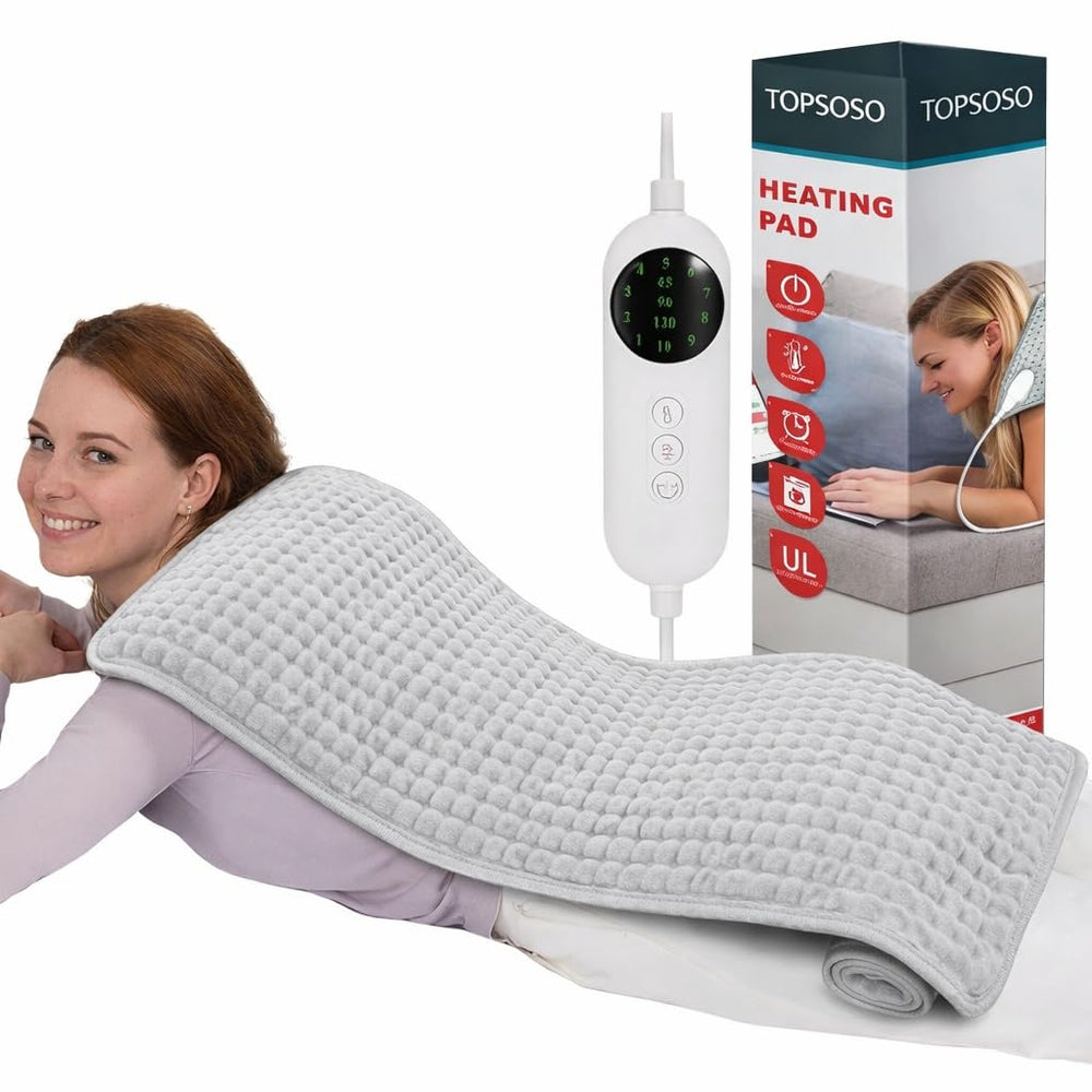 TOPSOSO large heating pad with full body coverage for targeted relief.
