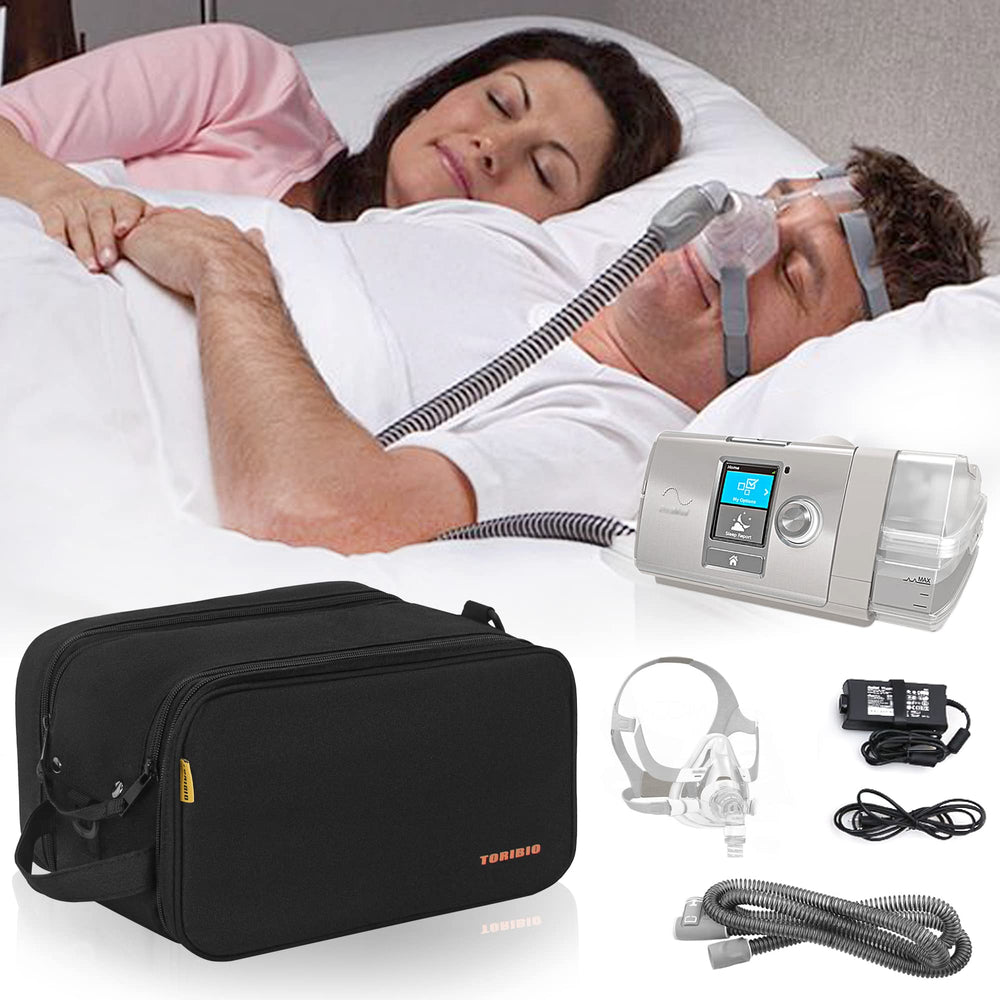 TORIBIO CPAP travel bag front view shows compact, travel-ready design