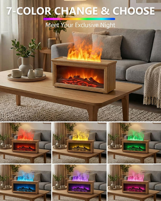 Torlaist diffuser showing 7-color ambient lighting to enhance mood and decor.